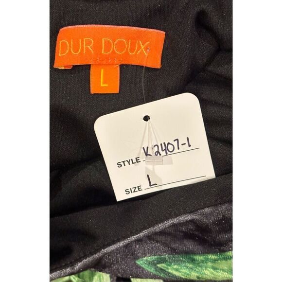 Dur Doux Green Leaf Velvet Maxi Dress NWT Size Large - Picture 8 of 8